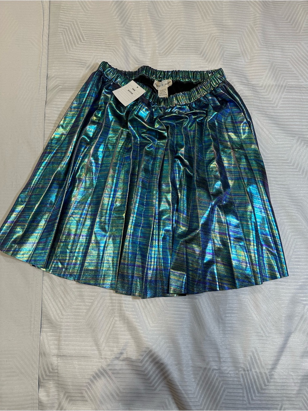 Urban Outfitters Silence + Noise Rainbow Metallic Pleated Skater Skirt NWT Small